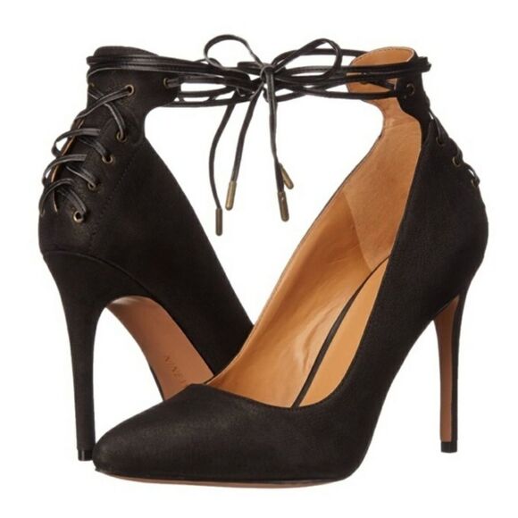 Nine West Ebba Leather Ankle Strap Pointy Toe Stiletto Heels Pumps Pink Size 8M - Picture 16 of 16